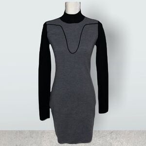 DIANE Von Furstenberg Dress Authentic Gray & Black Thick Bodycan Size Medium